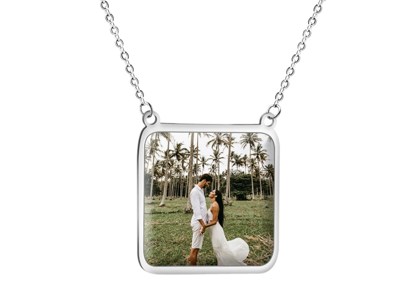 Square Photo Frame Engraved Necklace Make Your Own Acrylic Charms